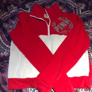 Victoria Secret’s PINK red/white quarter zip